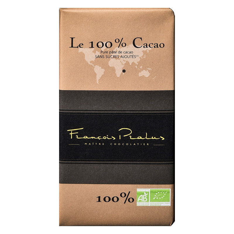 Tablette 100% cacao Bio - Chocolat Pralus