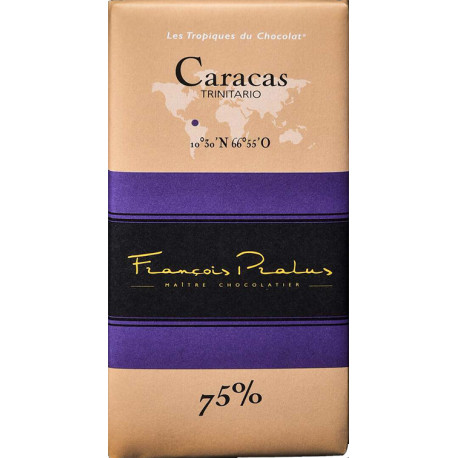 Tablette Caracas 75% de cacao 100 grammes - Chocolat Pralus
