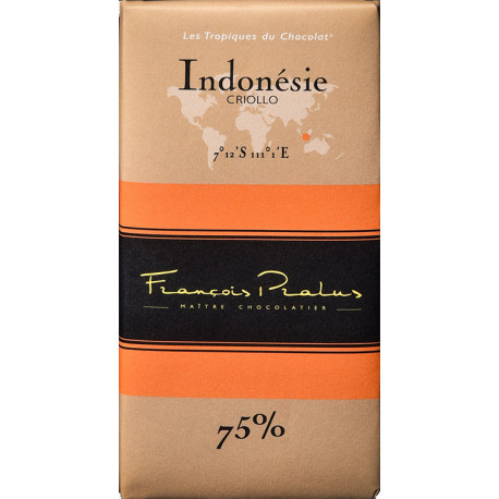 Tablette Chocolat Indonésie 75% Cacao 100 grammes - Chocolat Pralus