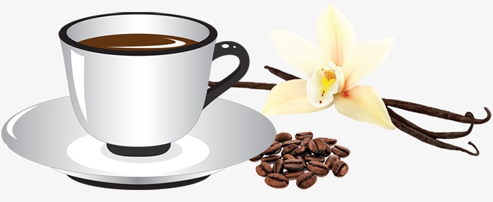 Illustration café aromatisé à la vanille